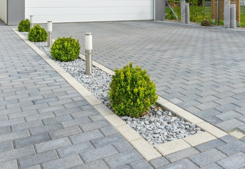 Concrete interlock driveway