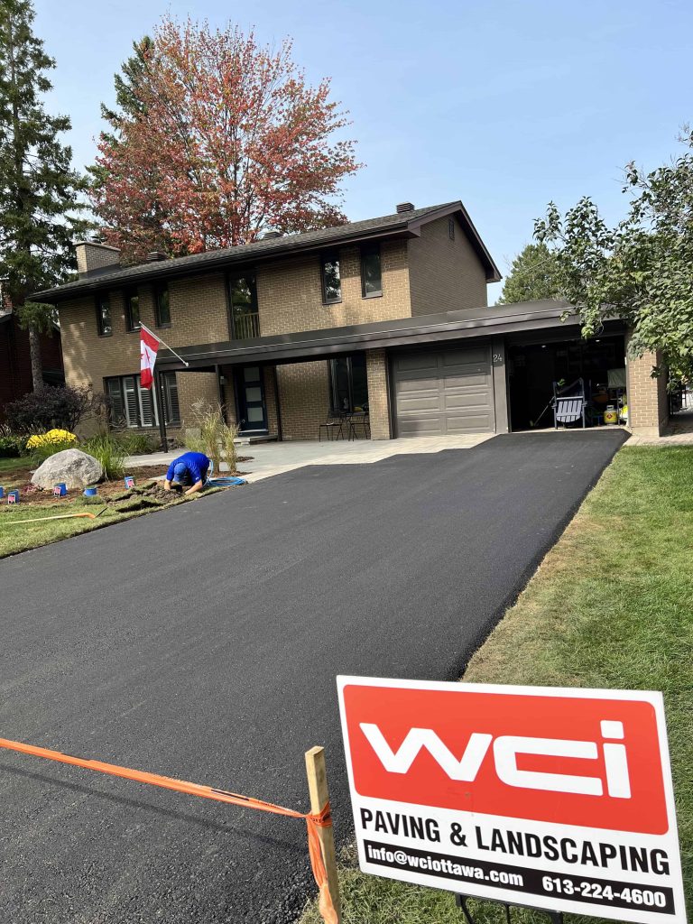 Newly installed asphalt driveway project in Ottawa
