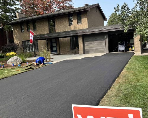 Newly installed asphalt driveway project in Ottawa
