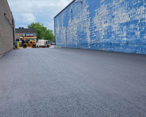 Fresh commercial asphalt paving surface in Ottawa