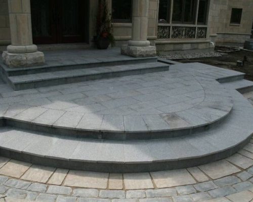 Curved interlock front entrance and steps completed by WCI Ottawa