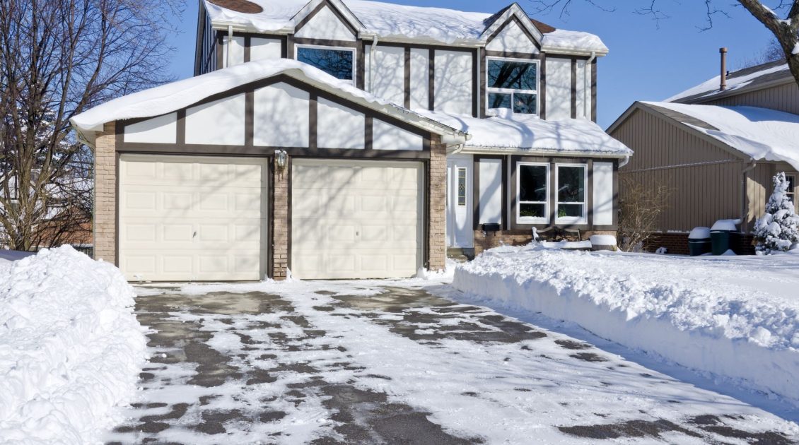 driveway with snow driveway with snow